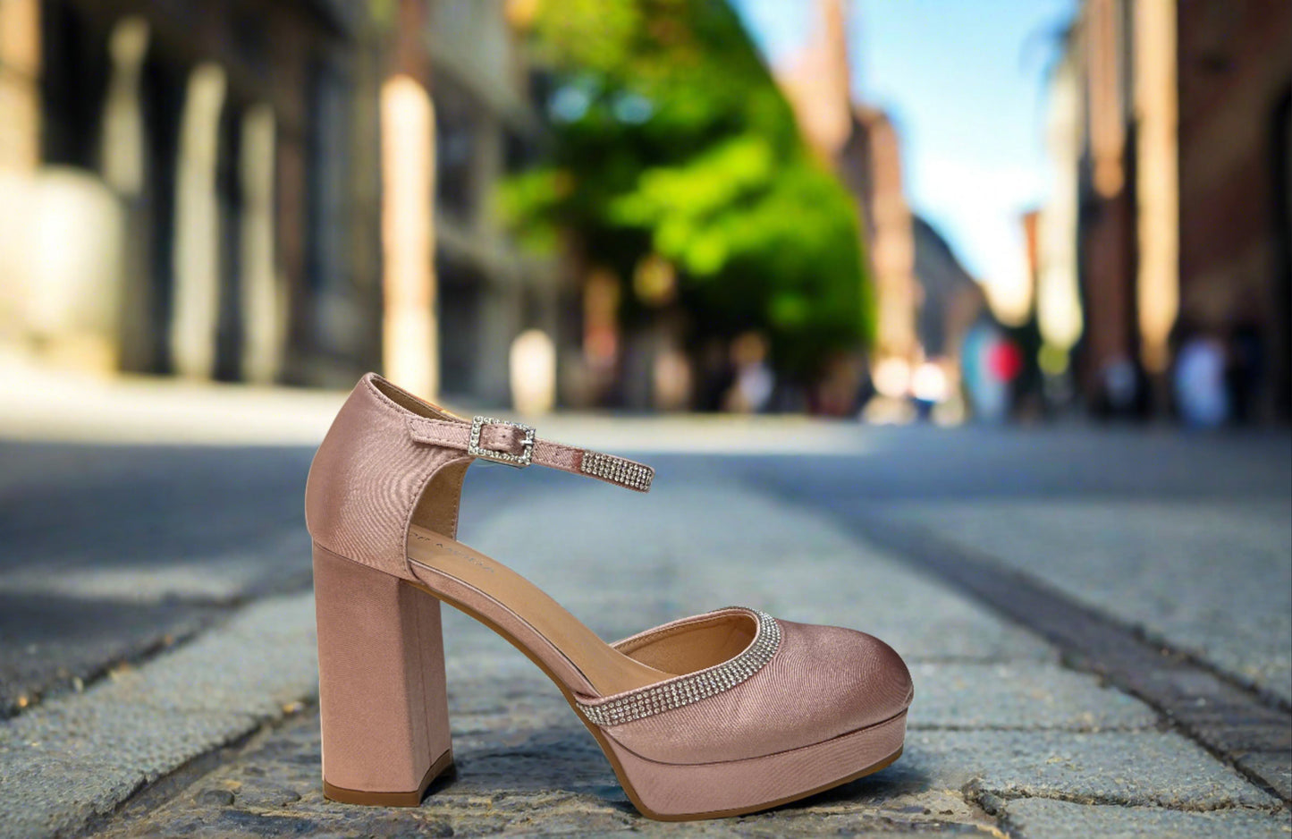 Lainey-3 blush satin