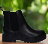 pilot-2s black pu kids shoes