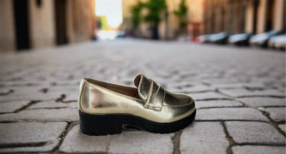 Kingsley-60K gold pu kids shoes