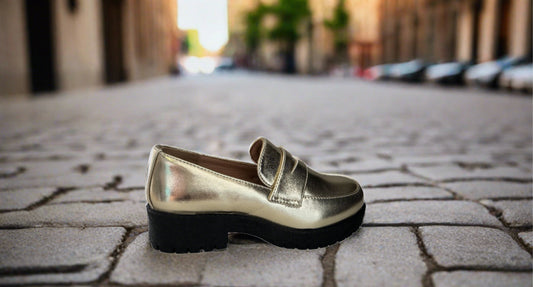 Kingsley-60K gold pu kids shoes
