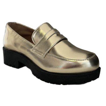 Kingsley-60K gold pu kids shoes